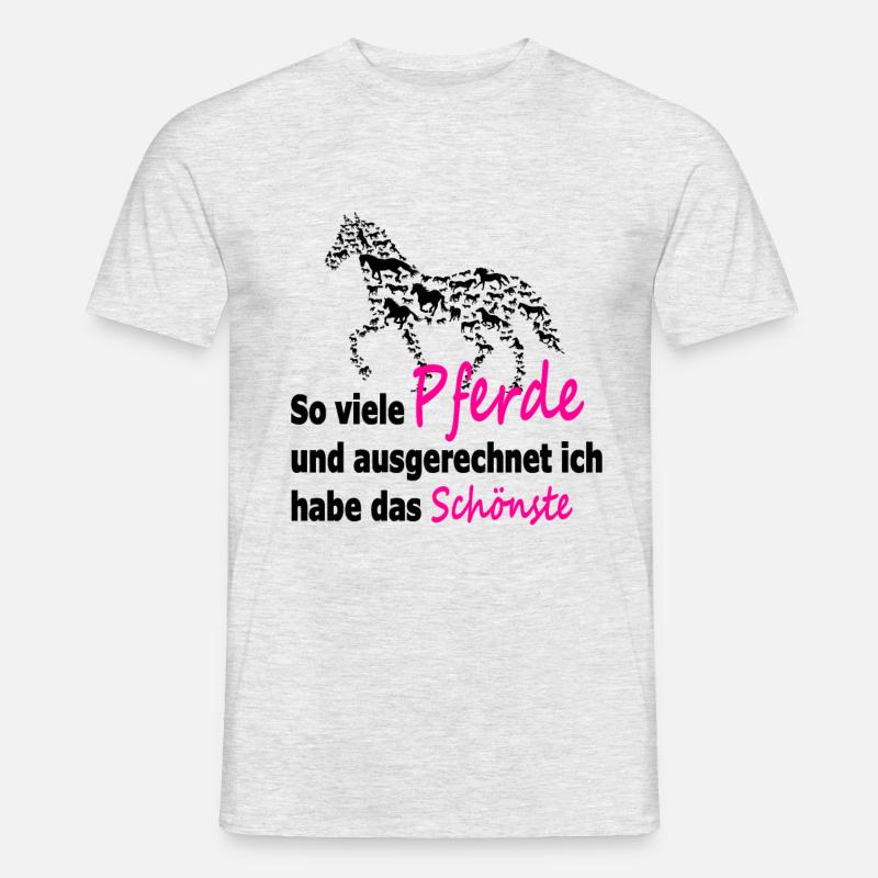 Pferde Reiten Reiter lustiger Spruch Geschenk - Männer T-Shirt - Grau meliert