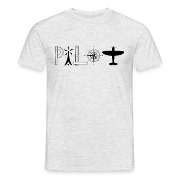 Cadeau pilote pilotes - T-shirt homme - gris chiné - Devant - AI Model Male 178 dark (178cm)