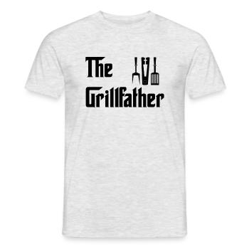 THE GRILLFATHER - BBQ - GRILLMASTER - GRILLENPARTY - Männer T-Shirt - Grau meliert - Vorne - AI Model Male 178 dark (178cm)