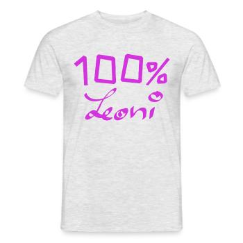 100 percent Leoni - Men's T-Shirt - heather grey - Front - AI Model Male 178 dark (178cm)