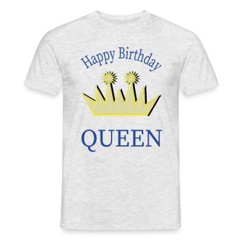 REINE joyeux anniversaire joyeux anniversaire - T-shirt homme - gris chiné - Devant - AI Model Male 178 dark (178cm)