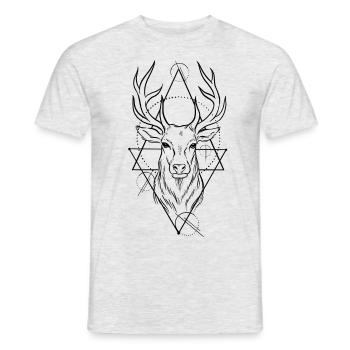 Deer geometry design - T-shirt homme - gris chiné - Devant - AI Model Male 178 dark (178cm)