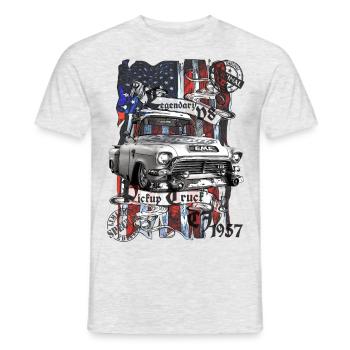 Legendary V8 Pickup Truck Original Limit Blau - Männer T-Shirt - Grau meliert - Vorne - AI Model Male 178 dark (178cm)