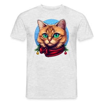 Superbe dessin de chat de Noël, le meilleur Noël - T-shirt homme - gris chiné - Devant - AI Model Male 178 dark (178cm)