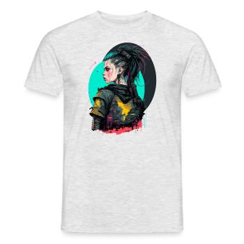 Wonderful Illustration of a Beautiful Girl - Men's T-Shirt - heather grey - Front - AI Model Male 178 dark (178cm)