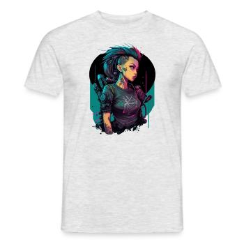 Amazing Looking Futuristic Lady la fabuleuse - T-shirt homme - gris chiné - Devant - AI Model Male 178 dark (178cm)