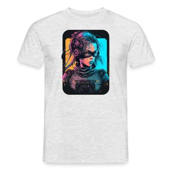 Futuristic Girl l’excellent cadeau d’anniversaire pour - T-shirt homme - gris chiné - Devant - AI Model Male 178 dark (178cm)