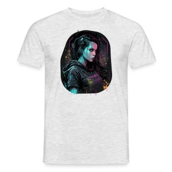 Breathtaking Punk Girl the ideal Christmas - Men's T-Shirt - heather grey - Front - AI Model Male 178 dark (178cm)