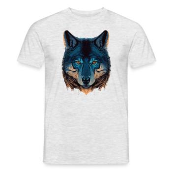 Wolf Head Illustration comme le fabuleux présent - T-shirt homme - gris chiné - Devant - AI Model Male 178 dark (178cm)