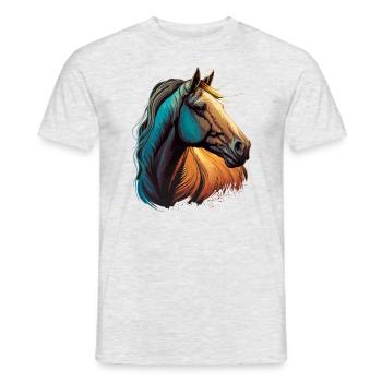 Tête de cheval - T-shirt homme - gris chiné - Devant - AI Model Male 178 dark (178cm)