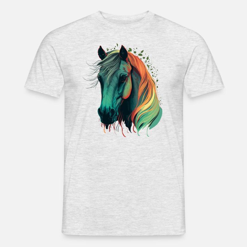 Schönes Pferd - Männer T-Shirt - Grau meliert
