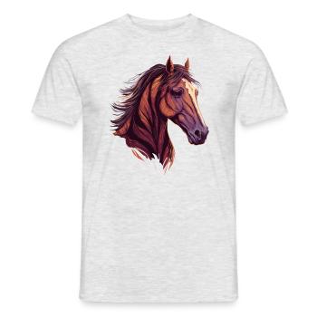 Beautiful Head of Horse - Men's T-Shirt - heather grey - Front - AI Model Male 178 dark (178cm)
