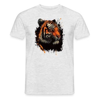 Tiger Head - Men's T-Shirt - heather grey - Front - AI Model Male 178 dark (178cm)