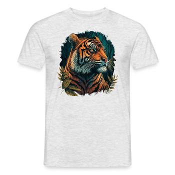Tigre en Afrique - T-shirt homme - gris chiné - Devant - AI Model Male 178 dark (178cm)