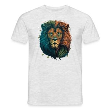 Löwe im Dschungel - Männer T-Shirt - Grau meliert - Vorne - AI Model Male 178 dark (178cm)
