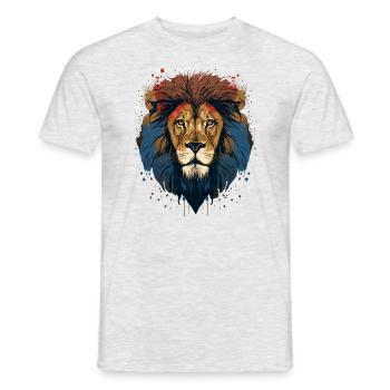 Animal Lover - Lion - Men's T-Shirt - heather grey - Front - AI Model Male 178 dark (178cm)