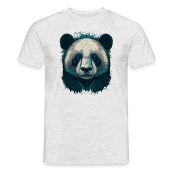 Tête de panda bleu - T-shirt homme - gris chiné - Devant - AI Model Male 178 dark (178cm)