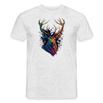 Hirsch - Männer T-Shirt - Grau meliert - Vorne - AI Model Male 178 dark (178cm)