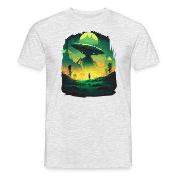 world ufo day - Men's T-Shirt - heather grey - Front - AI Model Male 178 dark (178cm)