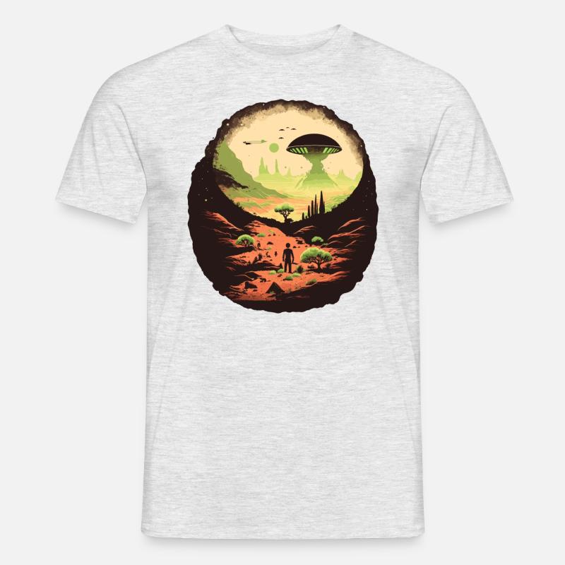 Fremde Welt - Männer T-Shirt - Grau meliert