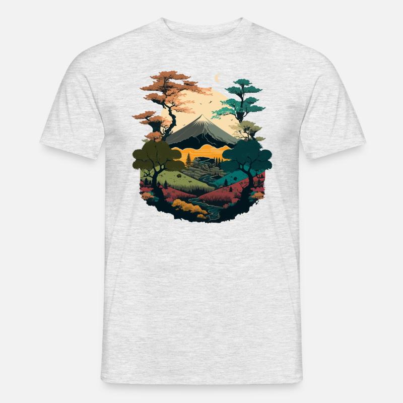 Illustration im Querformat - Männer T-Shirt - Grau meliert