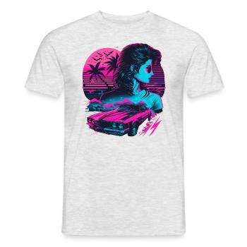 80s Girl - Men's T-Shirt - heather grey - Front - AI Model Male 178 dark (178cm)
