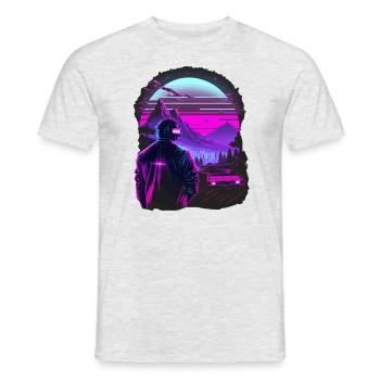 Kunstwerke der 80er - Männer T-Shirt - Grau meliert - Vorne - AI Model Male 178 dark (178cm)