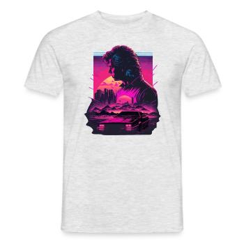 Neon Retro Art - T-shirt homme - gris chiné - Devant - AI Model Male 178 dark (178cm)
