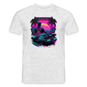 Néon des années 80 - T-shirt homme - gris chiné - Devant - AI Model Male 178 dark (178cm)