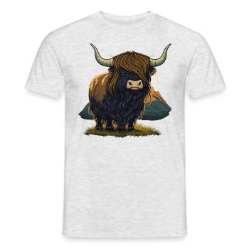 Illustration amusante de yak - T-shirt homme - gris chiné - Devant - AI Model Male 178 dark (178cm)