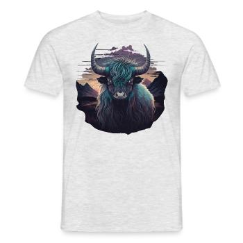 Tibet Yak - T-shirt homme - gris chiné - Devant - AI Model Male 178 dark (178cm)