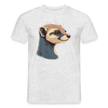 Frettchen - Männer T-Shirt - Grau meliert - Vorne - AI Model Male 178 dark (178cm)