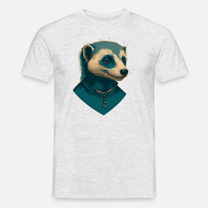 Frettchen-Liebe - Männer T-Shirt - Grau meliert