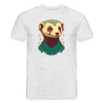 Cute Ferret - Men's T-Shirt - heather grey - Front - AI Model Male 178 dark (178cm)