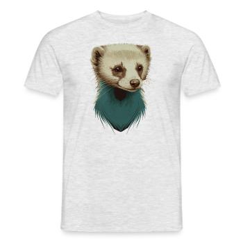 Cute Ferret - Men's T-Shirt - heather grey - Front - AI Model Male 178 dark (178cm)