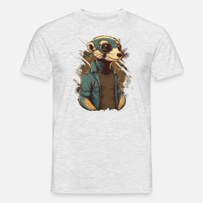 Frettchen Ingenier - Männer T-Shirt - Grau meliert