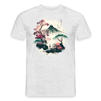 Rote Sonne - Männer T-Shirt - Grau meliert - Vorne - AI Model Male 178 dark (178cm)