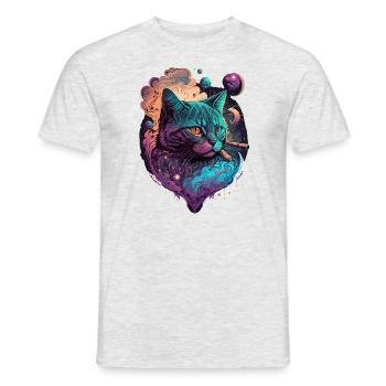Chat sympa - T-shirt homme - gris chiné - Devant - AI Model Male 178 dark (178cm)