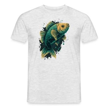 Fish Love - Men's T-Shirt - heather grey - Front - AI Model Male 178 dark (178cm)