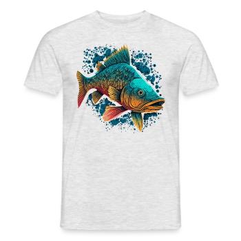 River Fish - Men's T-Shirt - heather grey - Front - AI Model Male 178 dark (178cm)