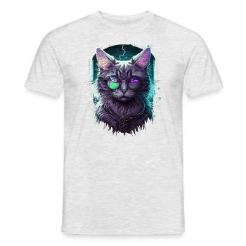 Sky High Cat - Men's T-Shirt - heather grey - Front - AI Model Male 178 dark (178cm)