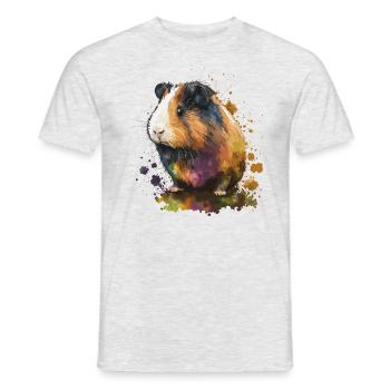 Hamster Illustration - Männer T-Shirt - Grau meliert - Vorne - AI Model Male 178 dark (178cm)