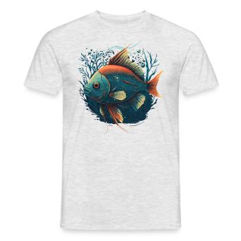 Poisson fou - T-shirt homme - gris chiné - Devant - AI Model Male 178 dark (178cm)