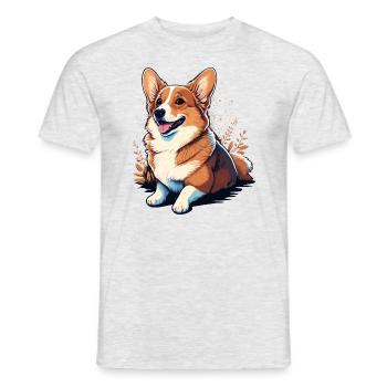 Entzückend aussehender Corgi - Männer T-Shirt - Grau meliert - Vorne - AI Model Male 178 dark (178cm)