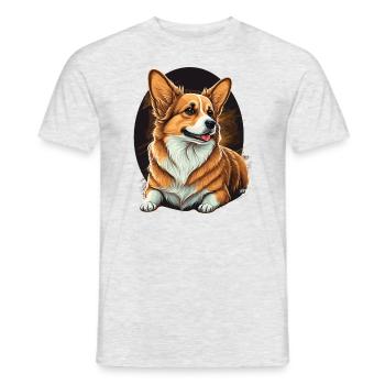 Looks élégants Corgi - T-shirt homme - gris chiné - Devant - AI Model Male 178 dark (178cm)