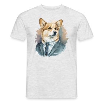 Corgi bon sens du style - T-shirt homme - gris chiné - Devant - AI Model Male 178 dark (178cm)