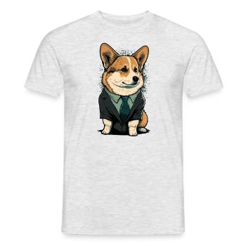 Corgi Habillé - T-shirt homme - gris chiné - Devant - AI Model Male 178 dark (178cm)