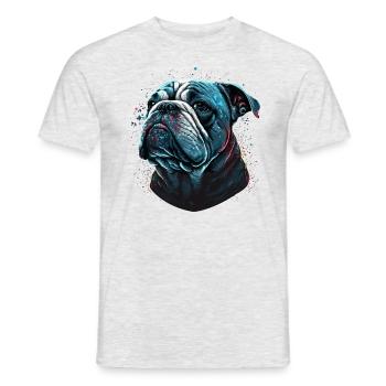 Thinking Bulldog - Men's T-Shirt - heather grey - Front - AI Model Male 178 dark (178cm)