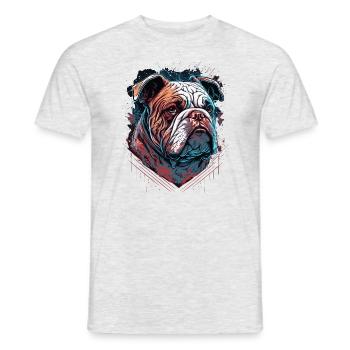Genervte Bulldogge - Männer T-Shirt - Grau meliert - Vorne - AI Model Male 178 dark (178cm)