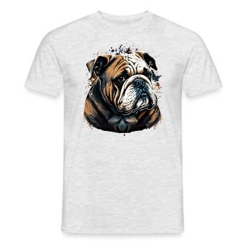 Ruhige Blicke Bulldogge - Männer T-Shirt - Grau meliert - Vorne - AI Model Male 178 dark (178cm)